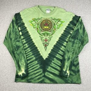 Vintage Grateful Dead T Shirt Mens Large Celtic Tie Dye Green Concert 2004 Y2K
